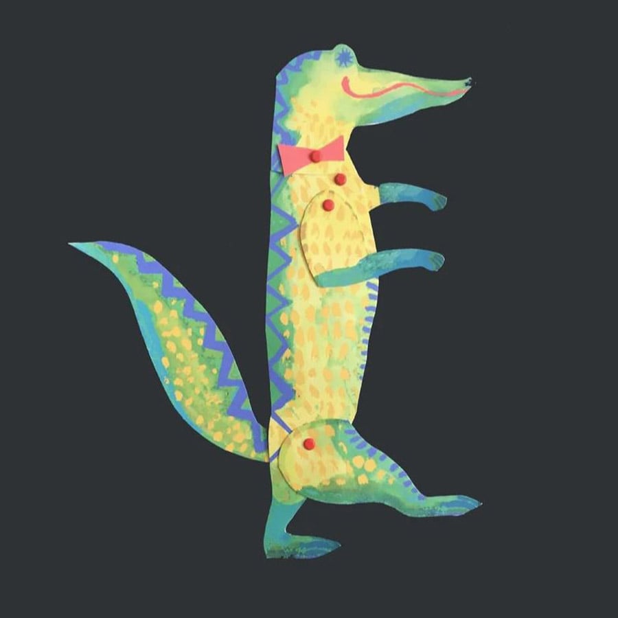 Alligator - Cut out & make paper puppet