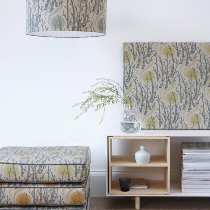 Angie Lewin Birch Tree Sun - Sea Mist and Duck Egg - Image 3