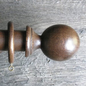 35mm Wooden Curtain Pole Set - Walnut - Image 4