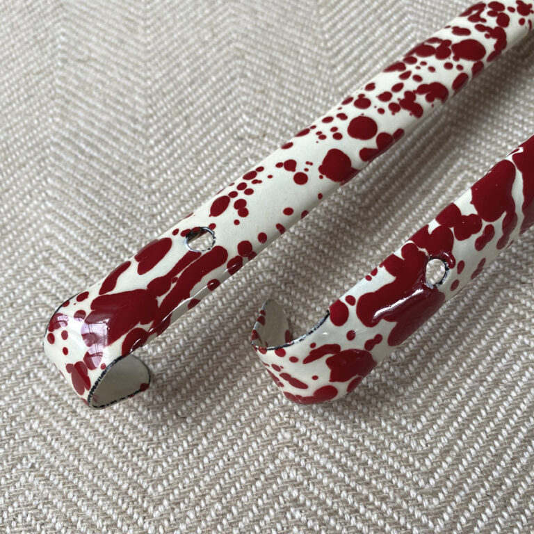Enamelware Ladle - Burgundy and Cream - Image 3