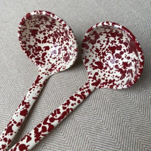 Enamelware Ladle - Burgundy and Cream - Image 2