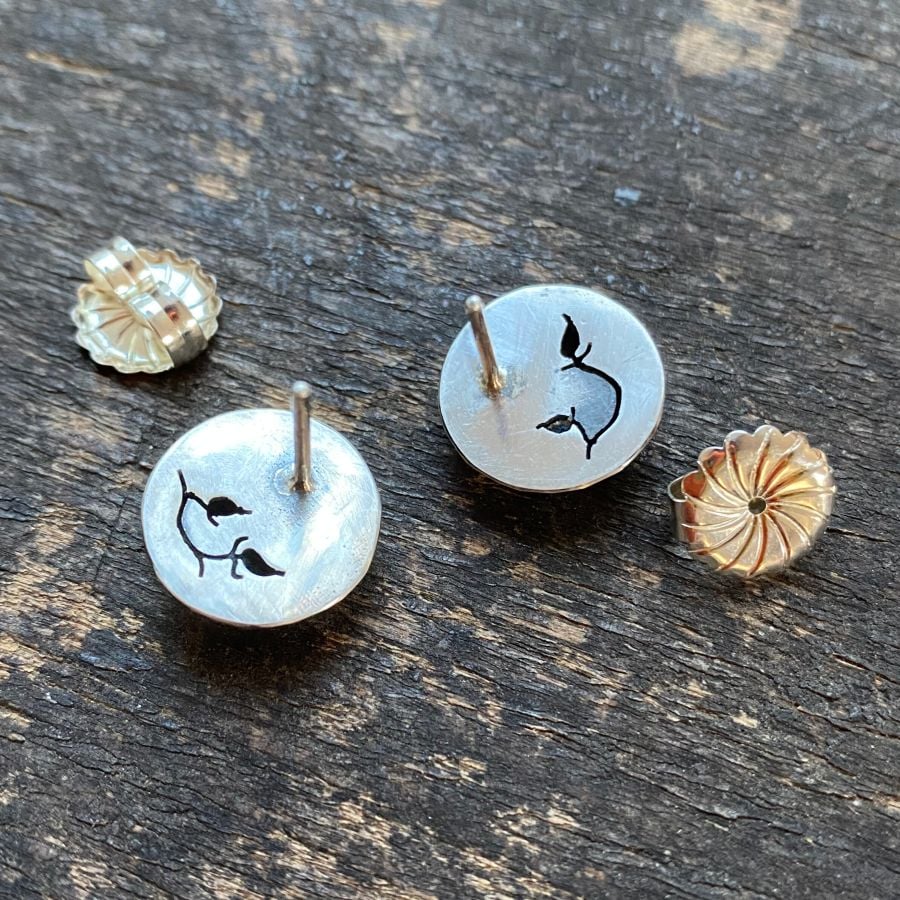 Silver Faceted Dome Earrings CDLT 3/9a