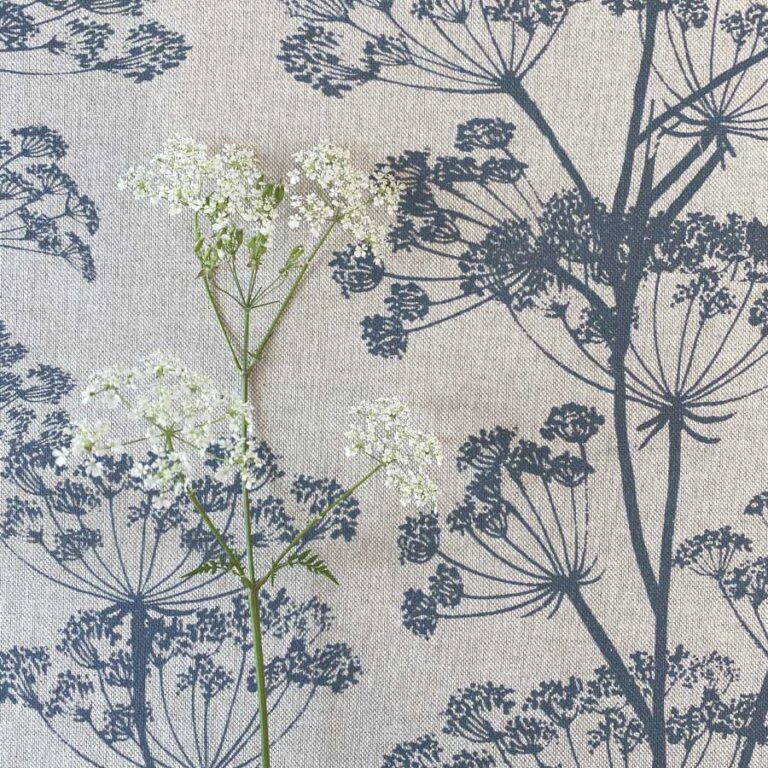 Cow Parsley Print - Indigo - Image 4