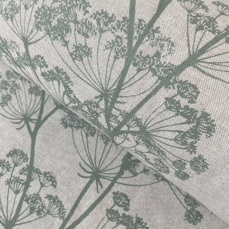 cow parsley fabric in a soft pea green