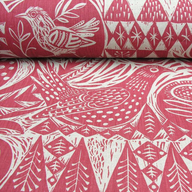 Mark Hearld Bird Garden - Cherry Red - Image 3
