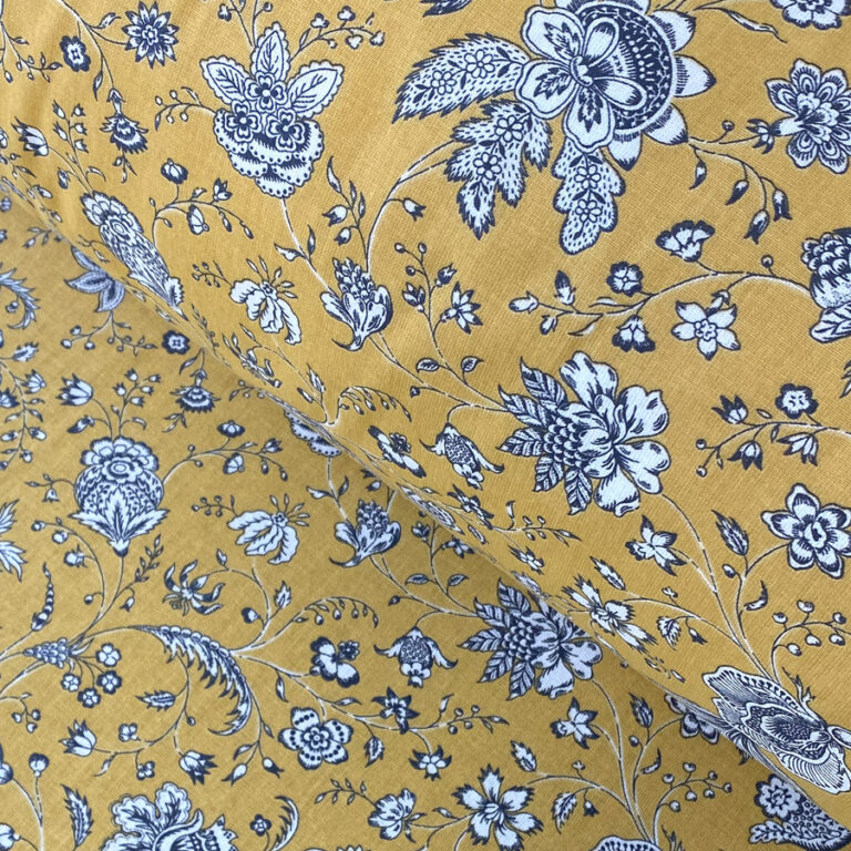 Dianthus Cotton Print-Mustard