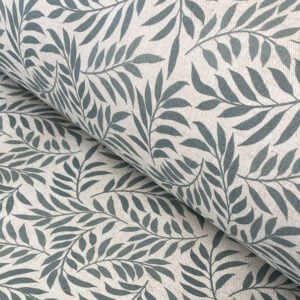 extra wide fabric blue willow leaves