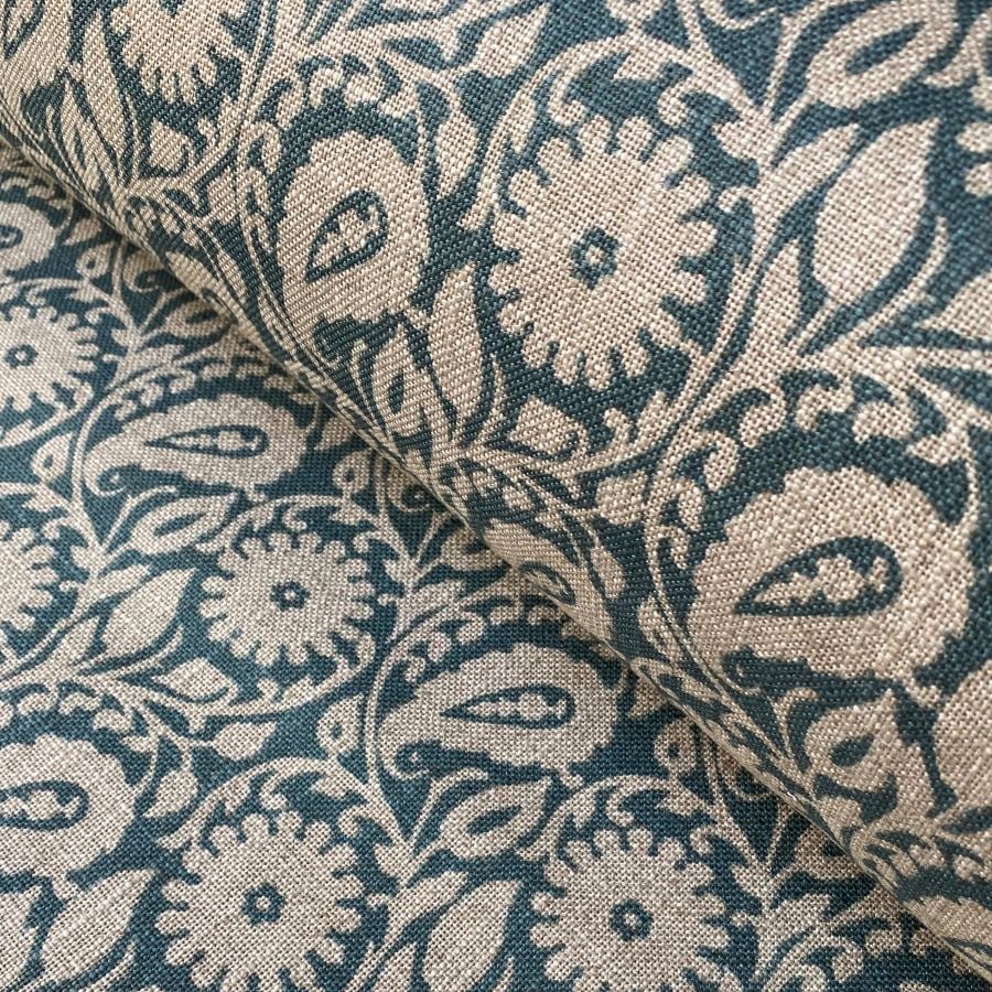 Extra Wide Fabric with blue design