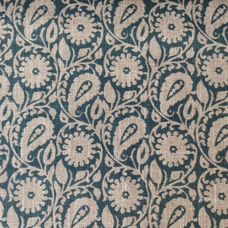 Extra Wide Fabric with blue design