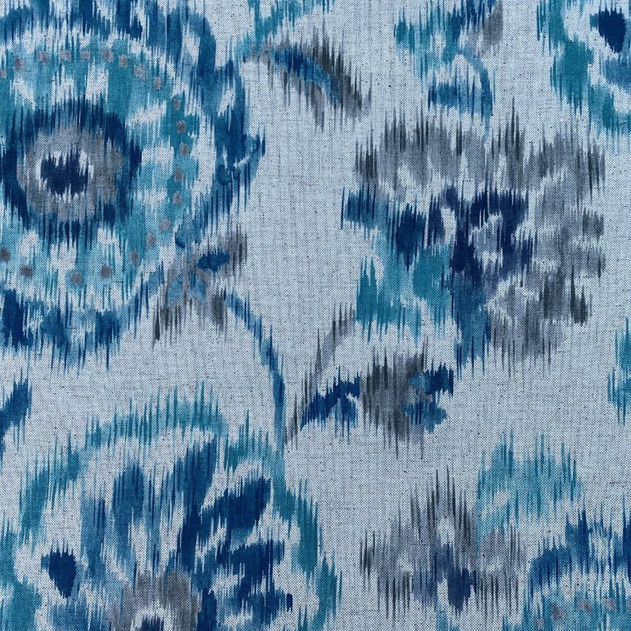 Extra Wide Ikat Floria - Indigo and Teal