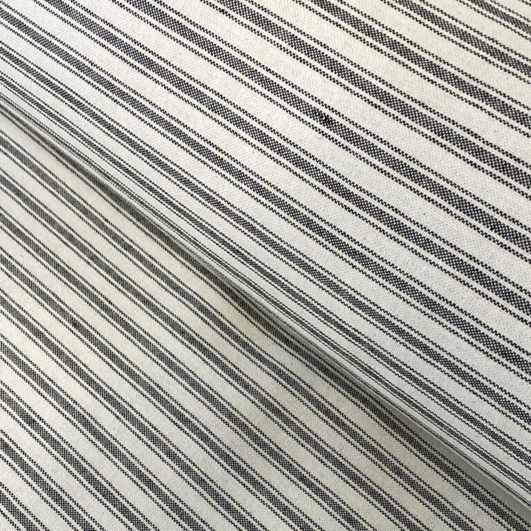 Extra Wide Black Ticking Fabric