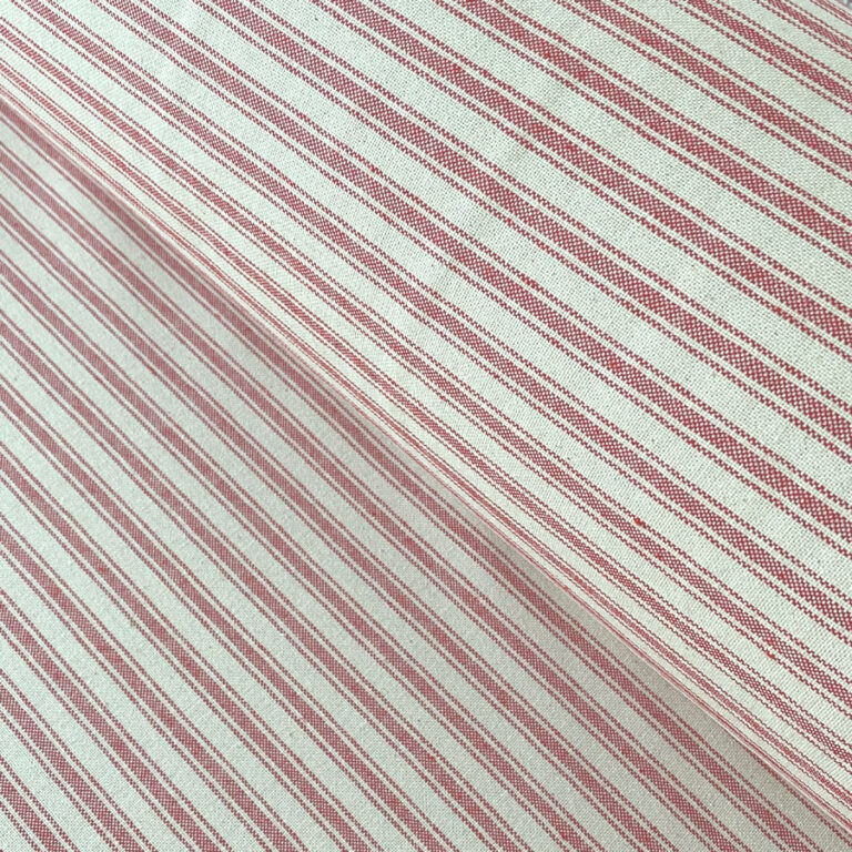 Extra Wide Red Ticking Fabric