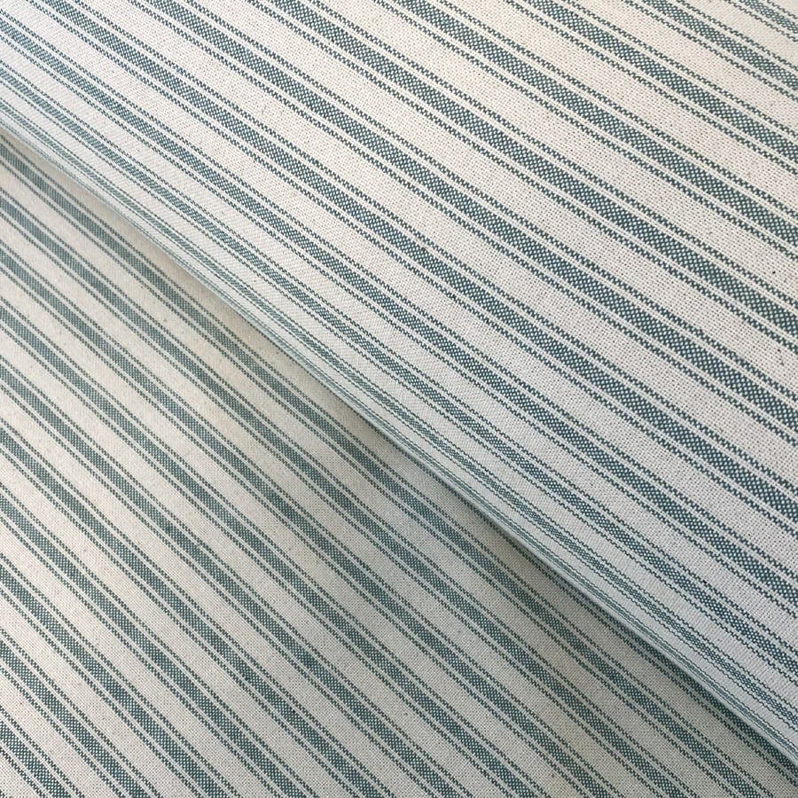 Extra Wide Green Ticking Fabric
