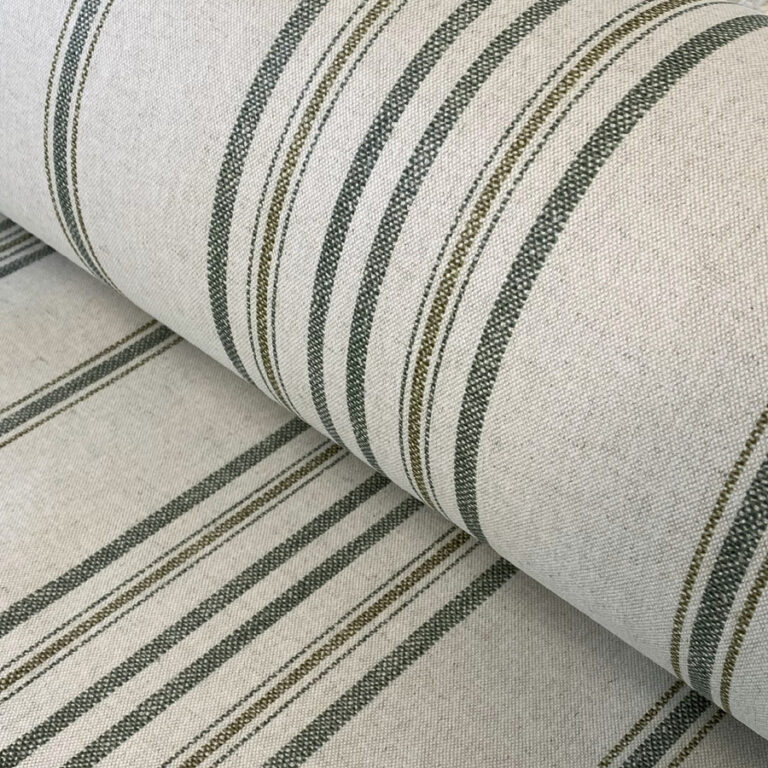 extra wide striped fabric in green