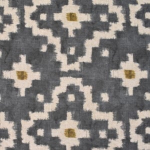 EW Solitaire fabric for curtains & Blinds in slate grey and with ochre detail