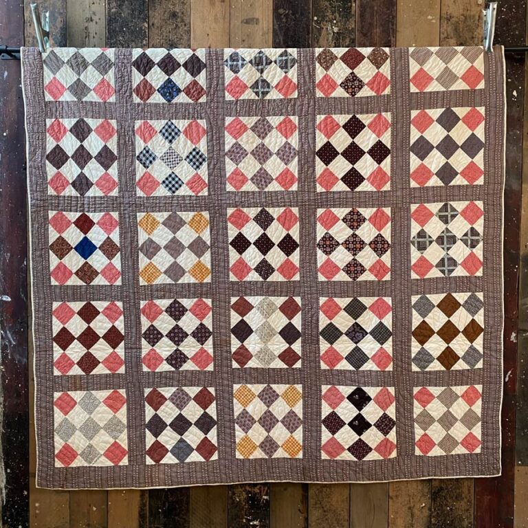 C1880's American Patchwork Quilt - FEBPQ4 - Image 2