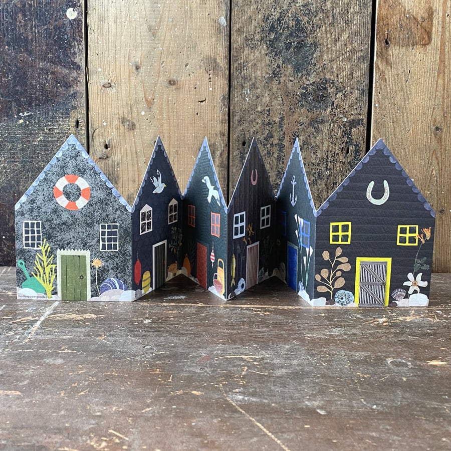 Fisherman's Huts Concertina Card