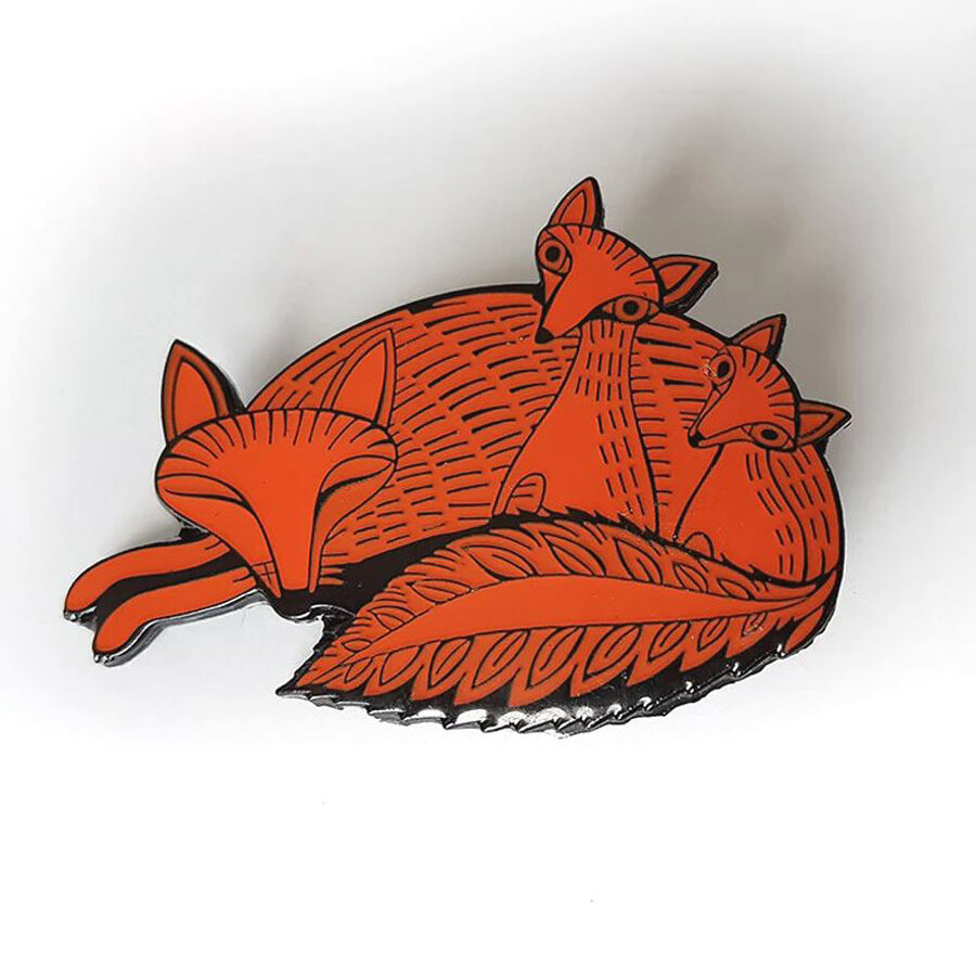 Enamel Badge - Fox and Cubs