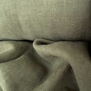 Dark green linen fabric