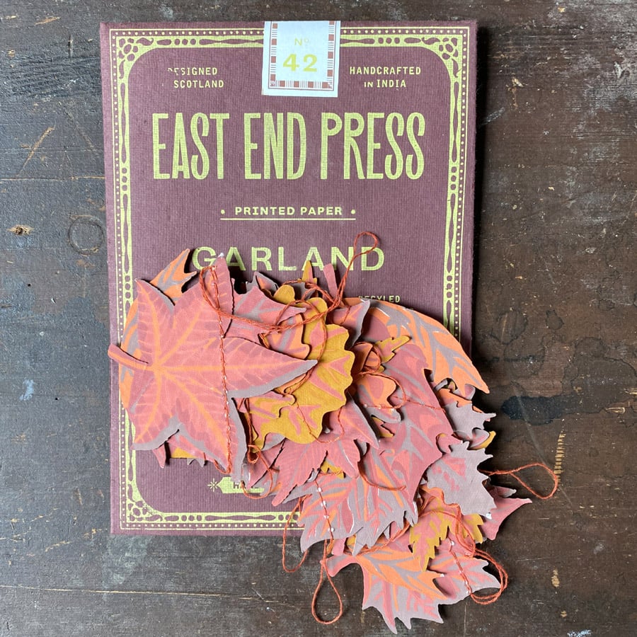 Recycled Paper Garland - Autumn Leaves