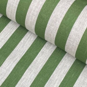 Stripe Linen Fabric in Leaf Green