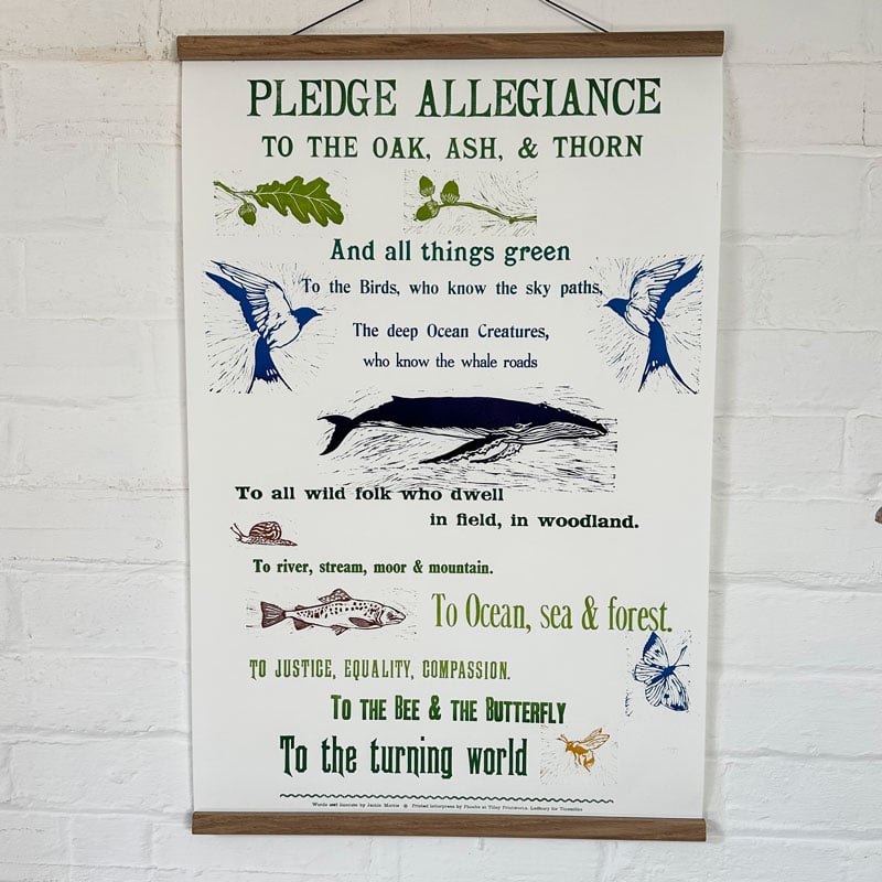 Pledge Letterpress Poster by Jackie Morris