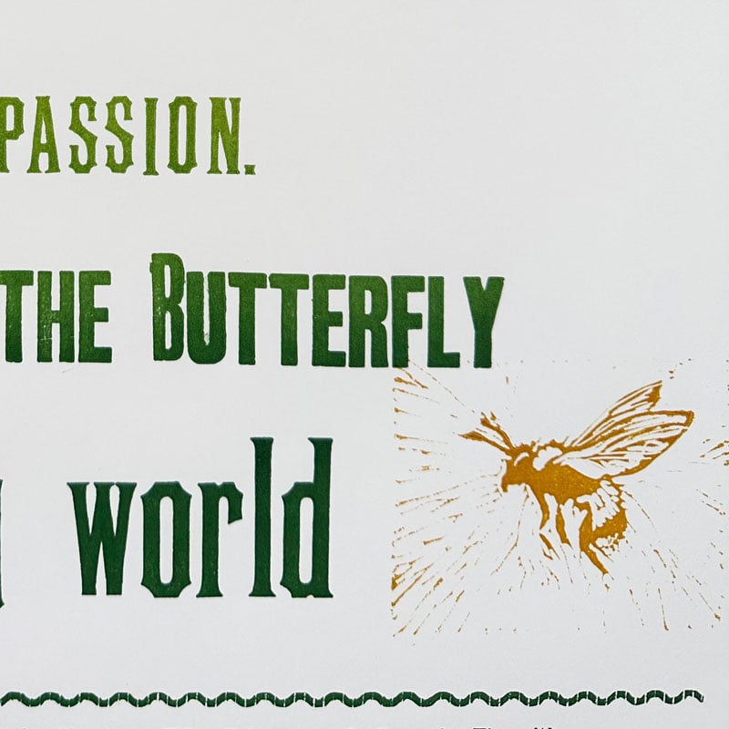 Pledge Letterpress Poster by Jackie Morris