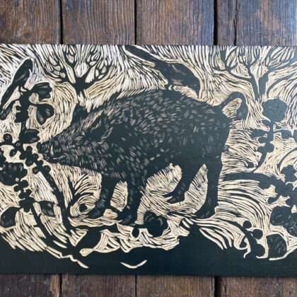Wild Boar in the Brussel Sprouts, Letterpress Poster Jen Whiskerd - Image 5
