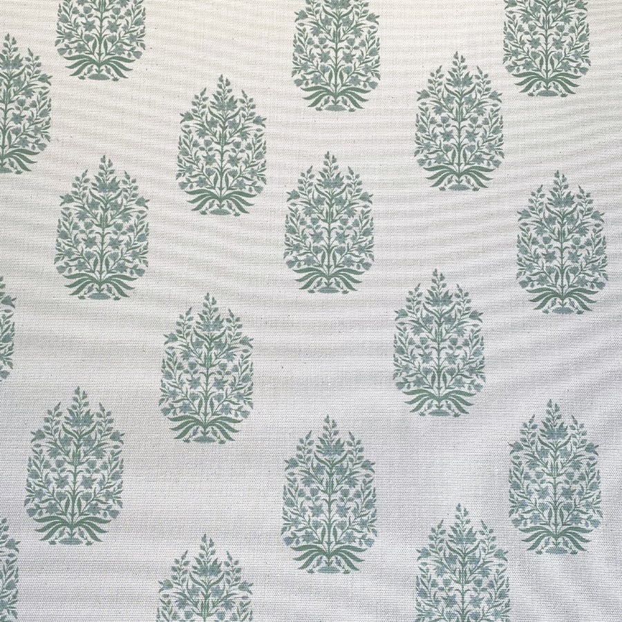 Kamala on Ivory - Soft Green and Duckegg