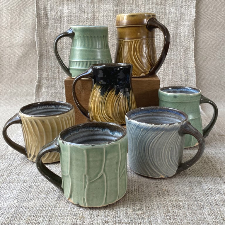 Kat Wheeler Large Mug - Green Stripe KWRM - Image 4