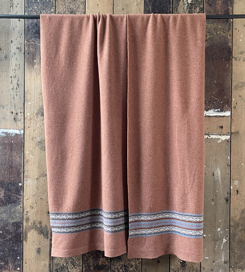 Fairisle Blanket Throw - Rust