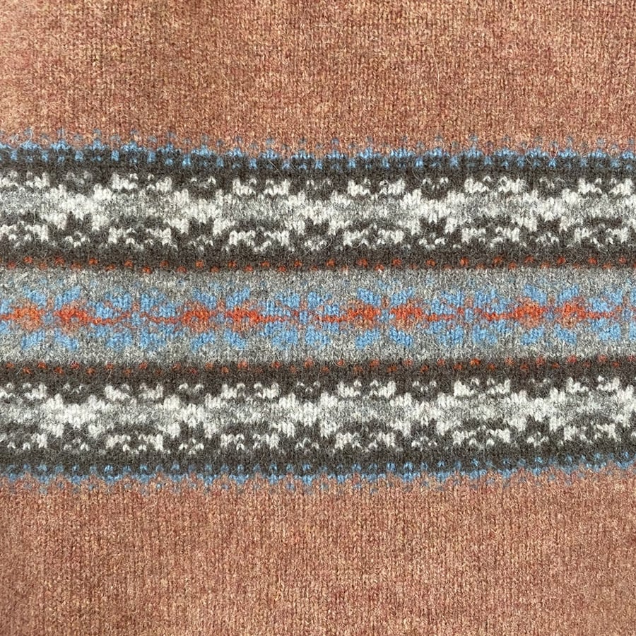 Fairisle Blanket Throw - Rust