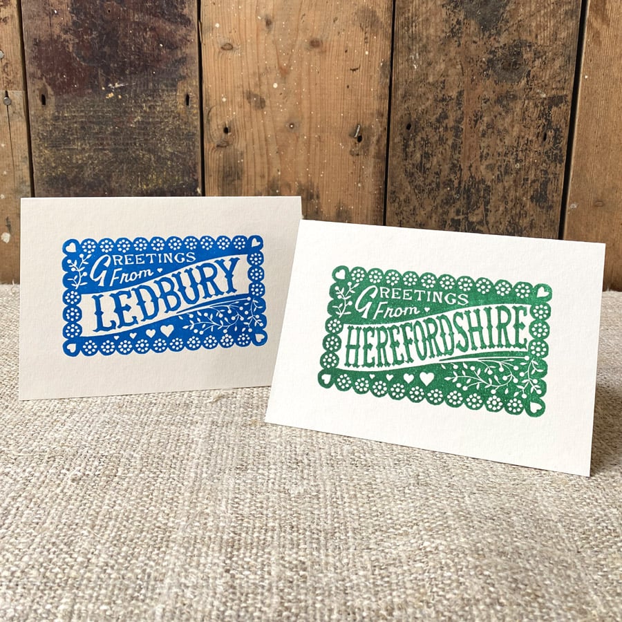 Ledbury Herefordshire - Greetings Card Set