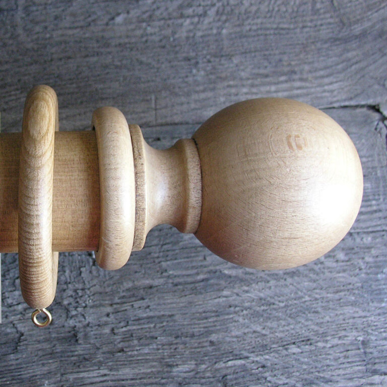 35mm Wooden Curtain Pole Set - Light Oak - Image 5