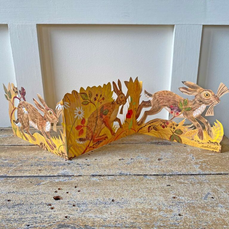 Mark Hearld Fold out Card - Hares