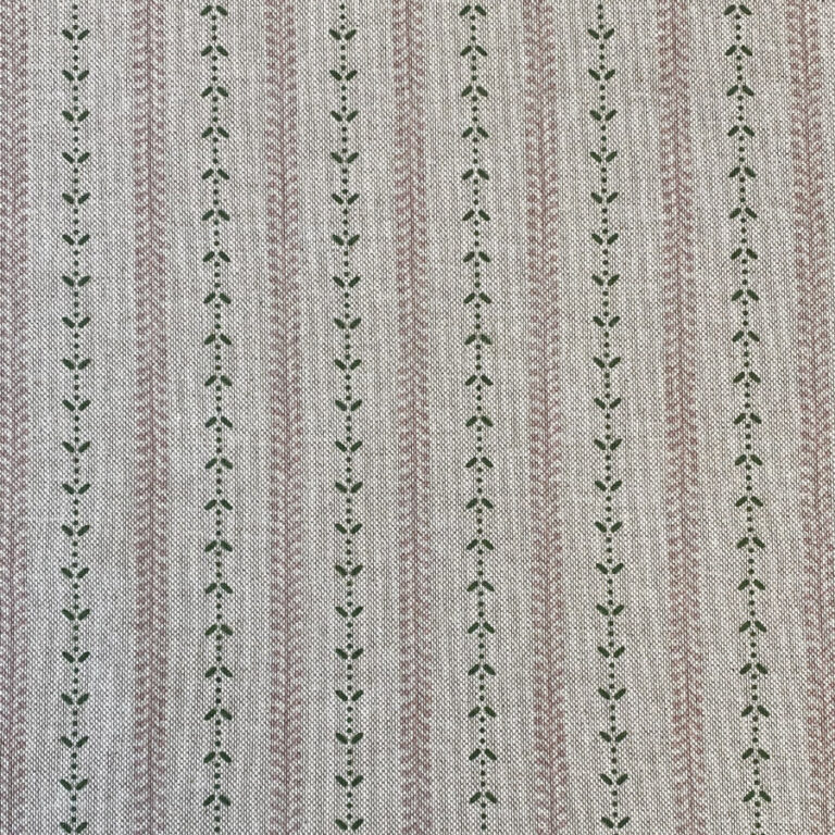 Maya Stripe Natural - Pink and Leaf Green - Image 2