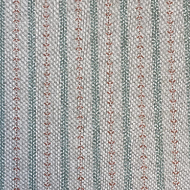 Maya Stripe Natural - Seagreen and Coral - Image 2