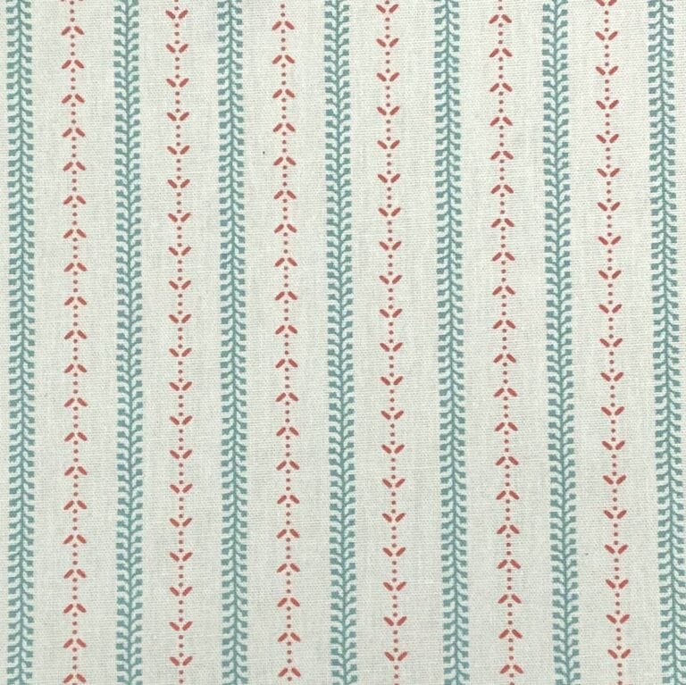 Maya Stripe Ivory - Seagreen and Coral - Image 2