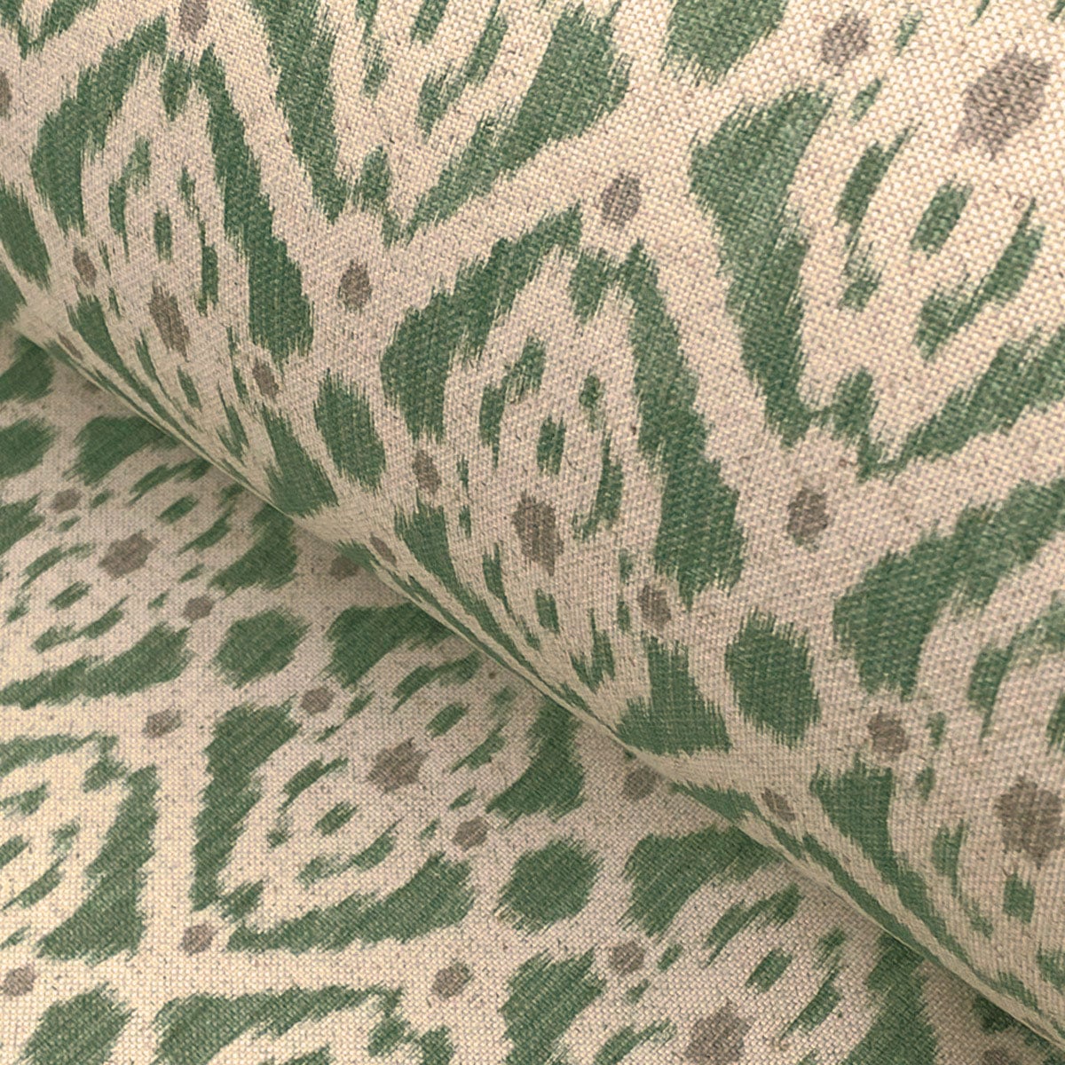 Extra Wide fabric Ikat Green