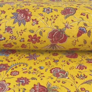 Oilcloth Dianthus - Yellow and Peony - Image 3