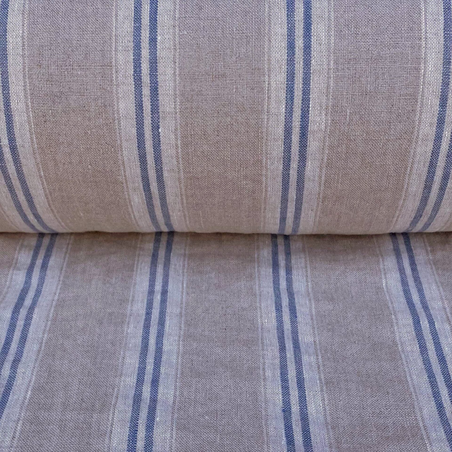 Washed Linen Oland Stripe - Denim Blue - Image 3