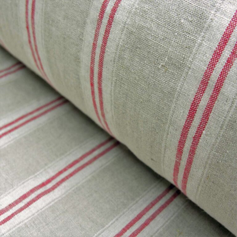 Washed Linen Oland Stripe - Red
