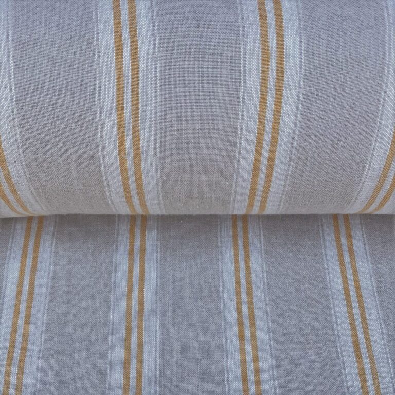 Washed Linen Oland Stripe - Saffron - Image 3