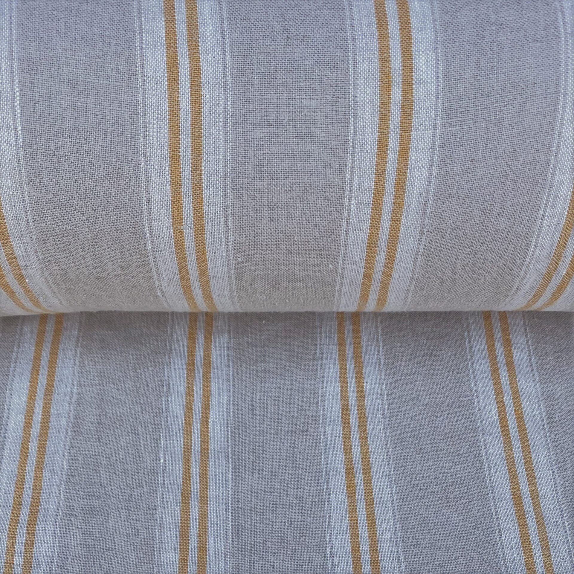 Washed Linen Oland Stripe - Saffron - Image 3