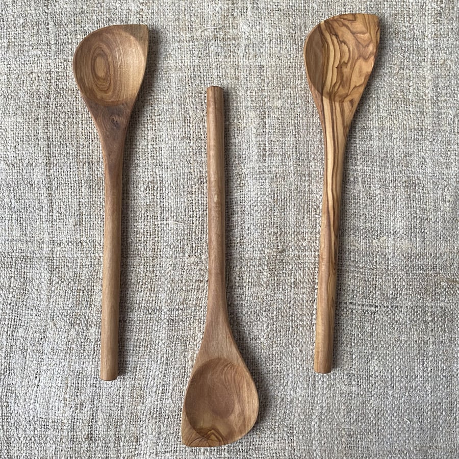 Olive Wood Corner Spoon