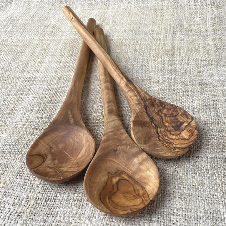 Olive Wood Round Spoon - Image 2