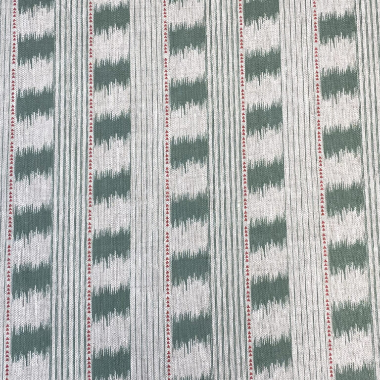 Otto Linen Stripe - Forest Green - Image 2