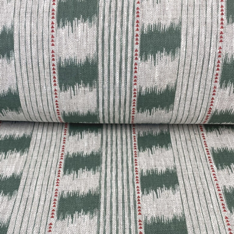 Otto Linen Stripe - Forest Green - Image 3