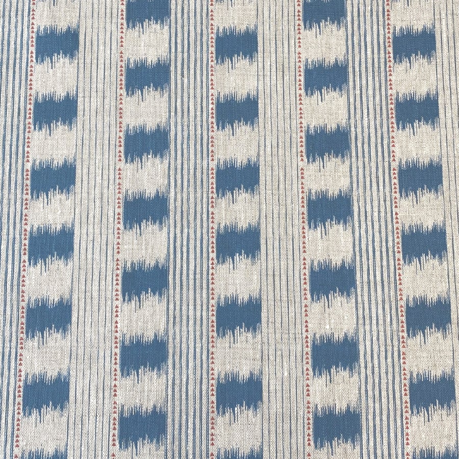 Otto Linen Stripe - Kingfisher Blue