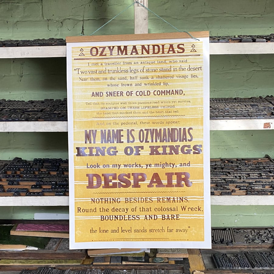 Ozymandias, Letterpress Poster